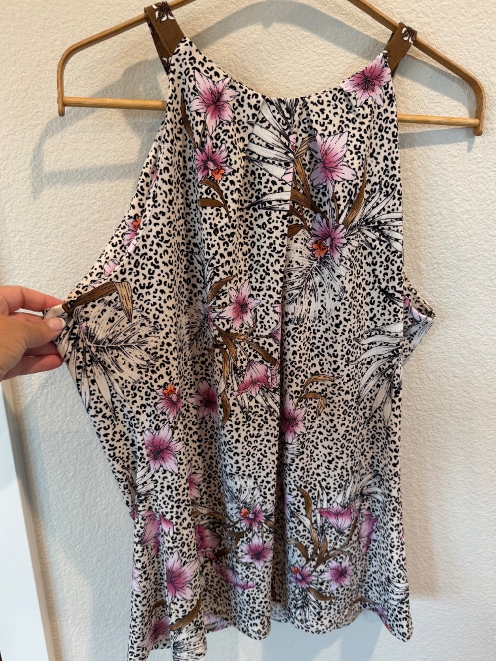 White House Black Market Leopard Print Top